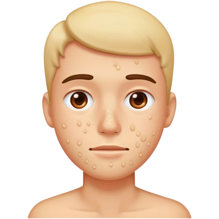 close up of face with visible acne emoji