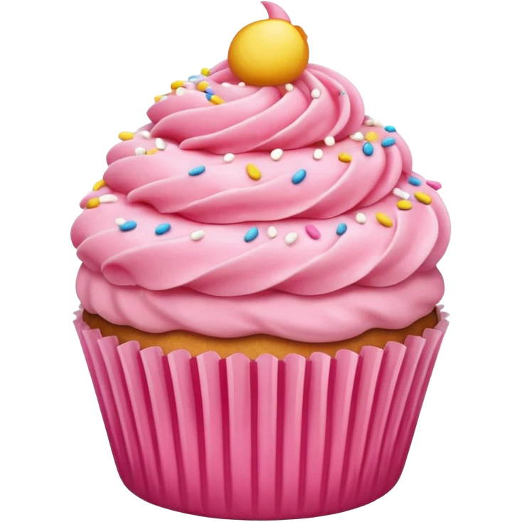 Cupcake with pink icing emoji