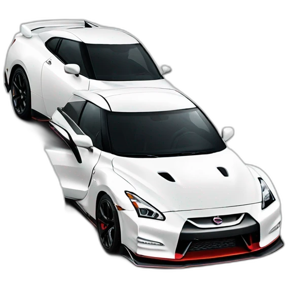 White car Nissan Nismo emoji