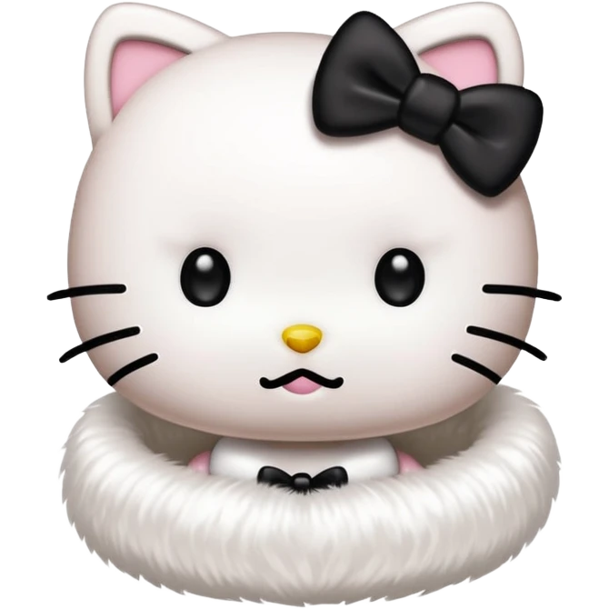 hello kitty with a black bow emoji