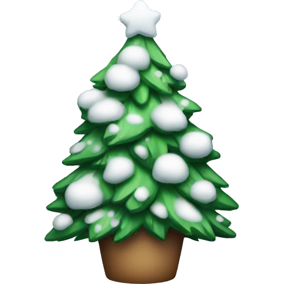 A Christmas tree with snow  emoji