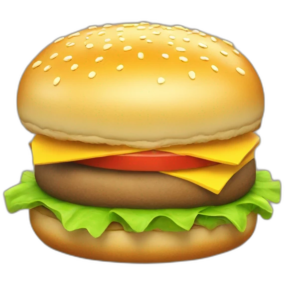 cartoon hamburger 3d, no cheese emoji