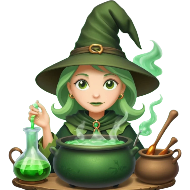 green witch cooking potion emoji