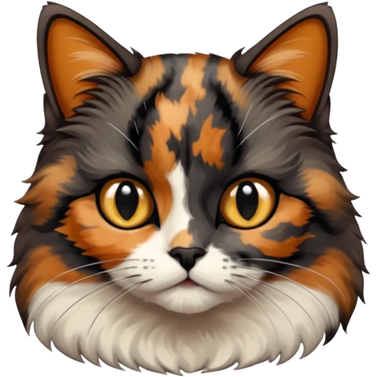 mostly black tortoiseshell cat emoji
