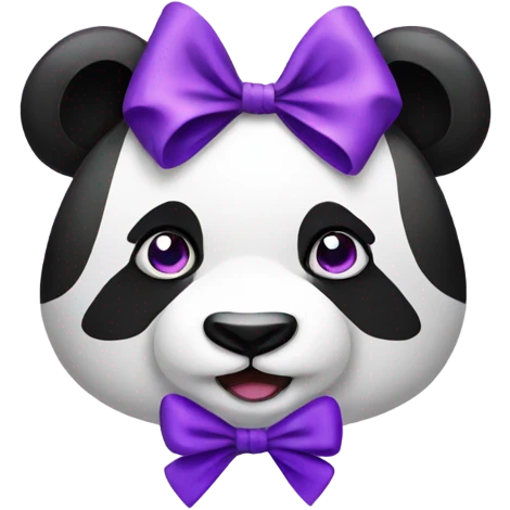 Panda with purple bow emoji