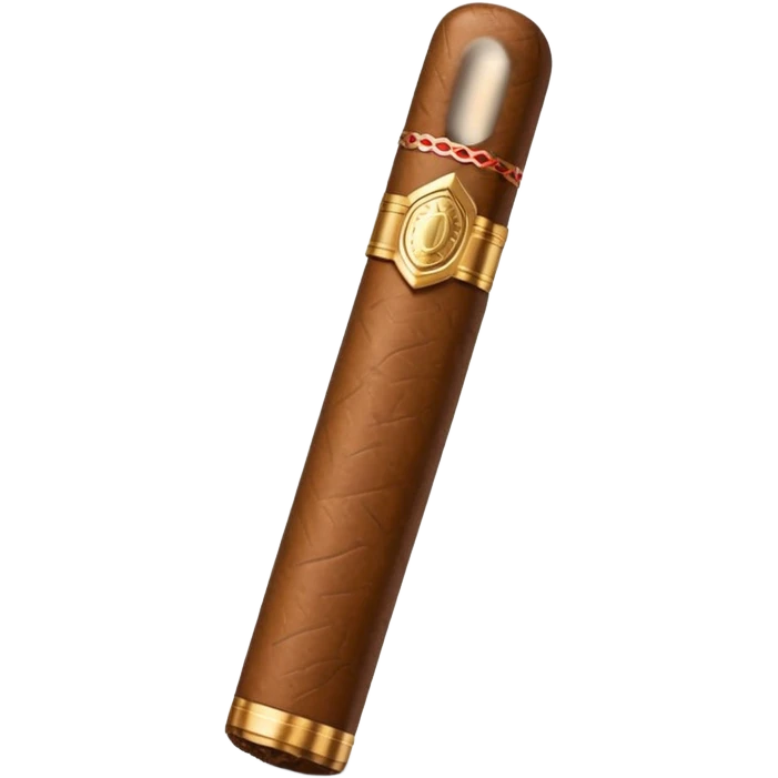 A luxury cigar emoji made of silver chrome, smooth metallic texture, minimal shape, glossy reflections, rich swag aesthetic, iOS emoji style, centered, clean white background emoji