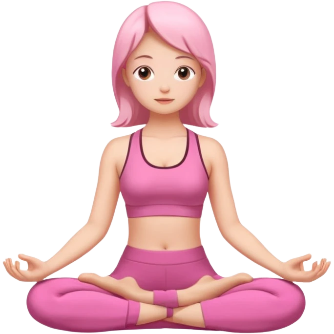 girl meditating with pink yoga set  emoji