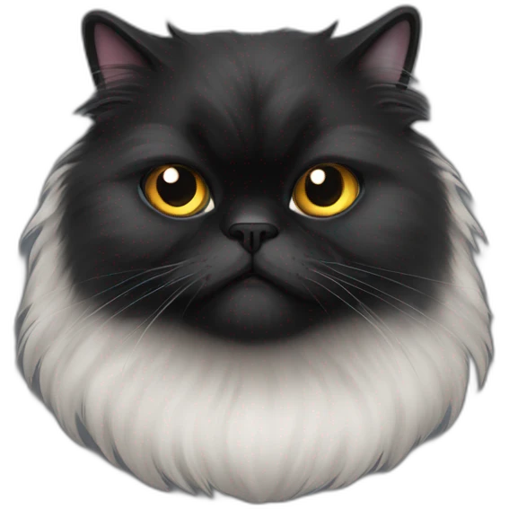 A very frustrated black persian cat rolling his eyes emoji