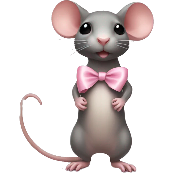 full body rat with light pink ribbon bow emoji