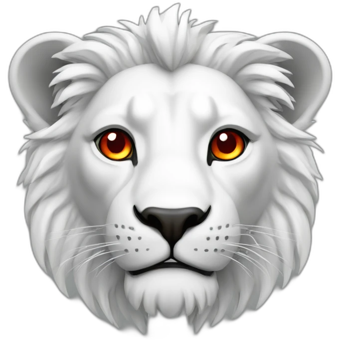lion blanc avec yeux rouge vif emoji