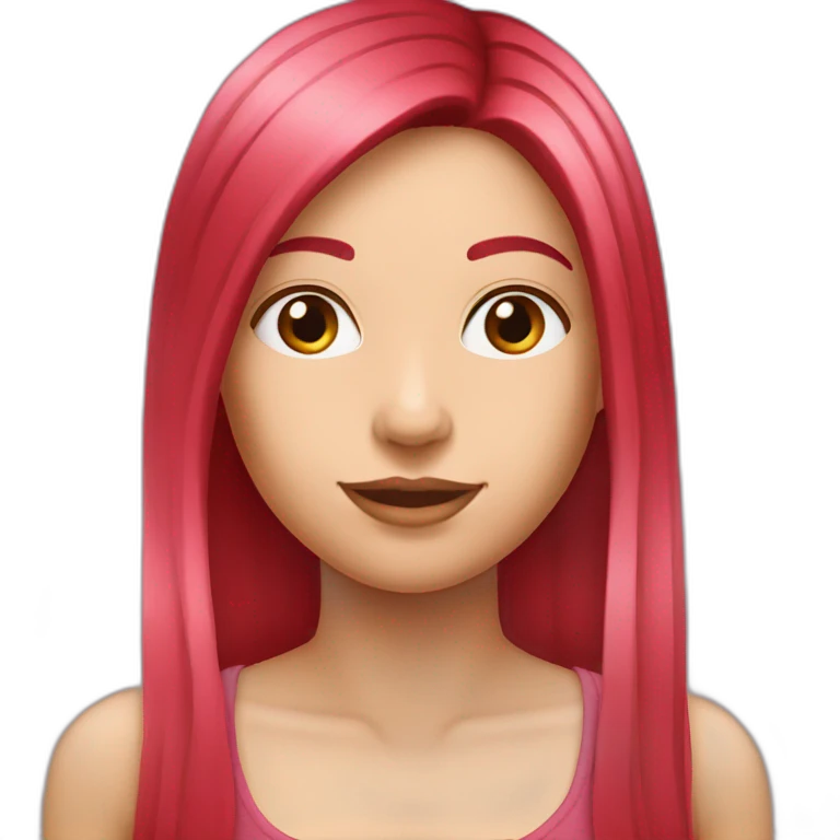 girl-long-straight-rosered-hair-thanks emoji