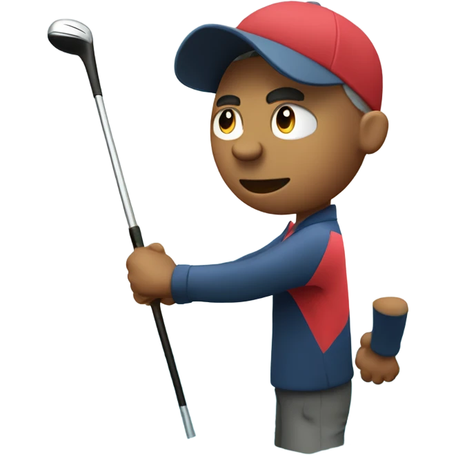 A golfer shanking his tee shot directly right into the water emoji