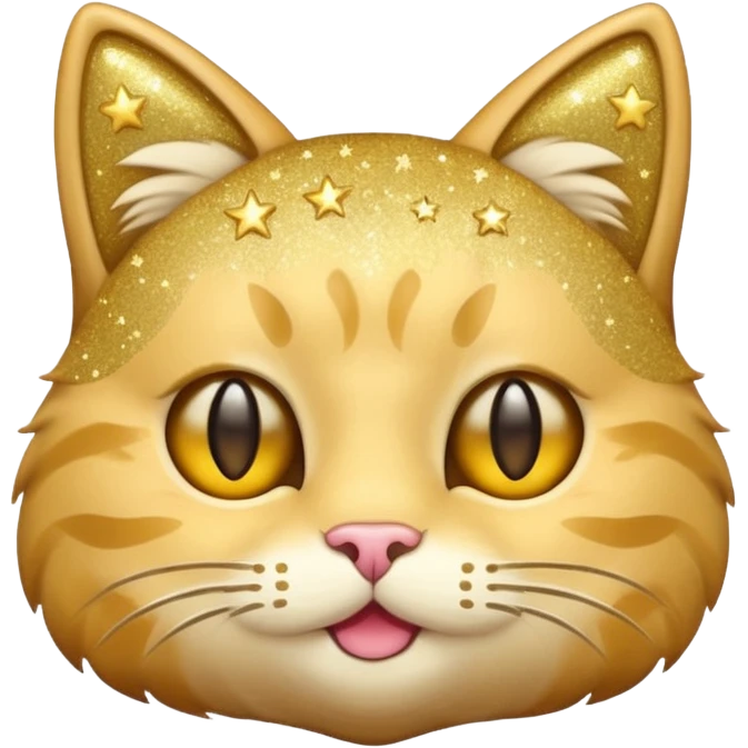 the cat emoji, with stars emoji