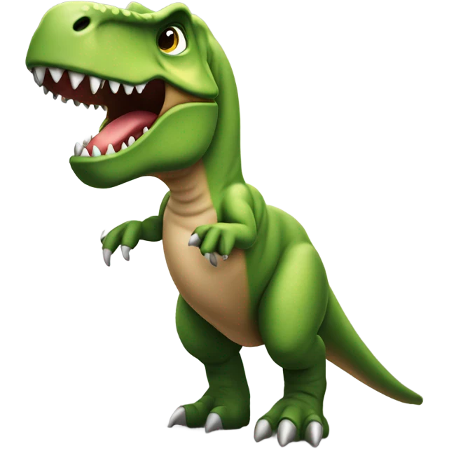 t-rex pointed towards the front left emoji
