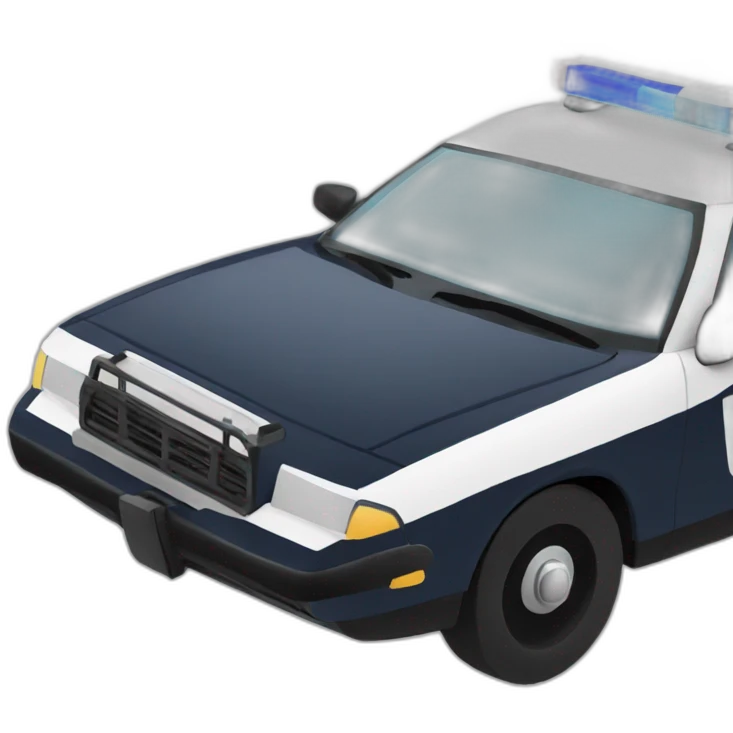 Police car with linear branding emoji
