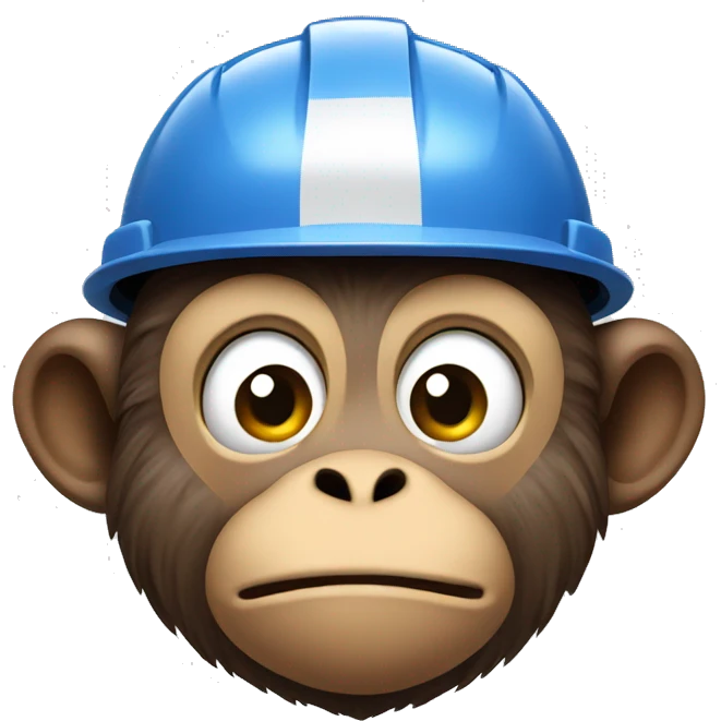 monkey with hard hat  emoji