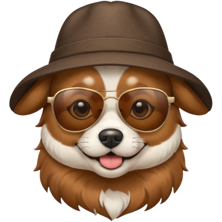 dog with hat and sunglasses emoji