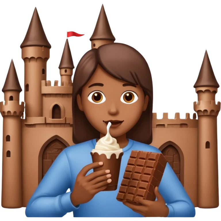 eating chocolate castle emoji