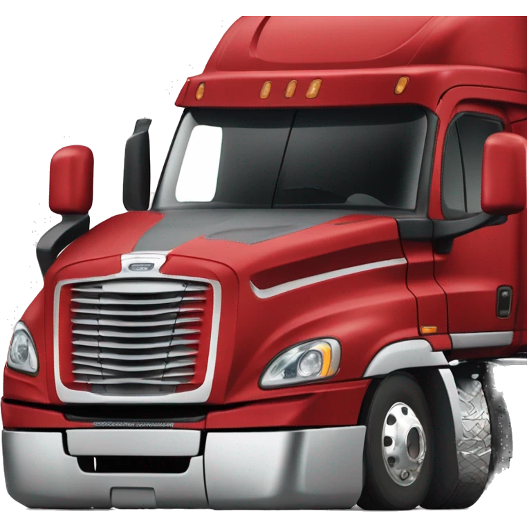 red freightliner cascadia semi-truck that needs to go to service repair emoji