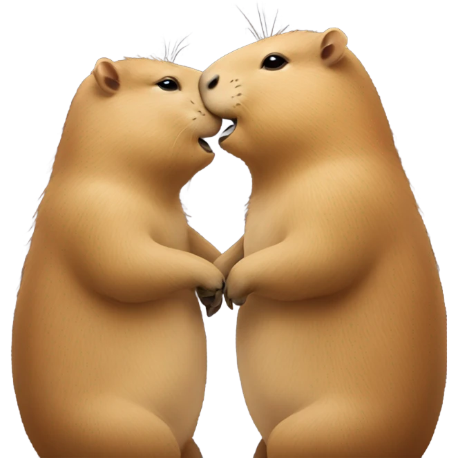 Capybara kissing another capybara  emoji