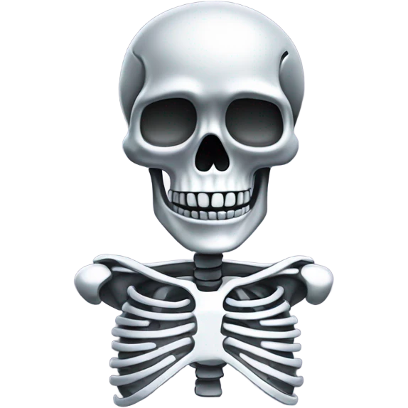 Skeleton made out of chrome ￼ emoji