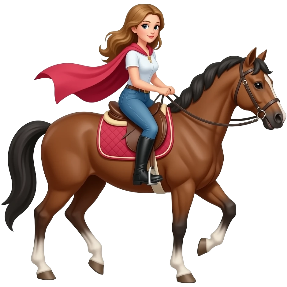 a lady working out an riding a horse emoji