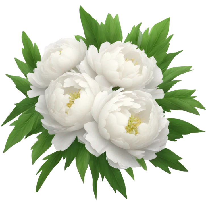 White peonies bouquet  emoji