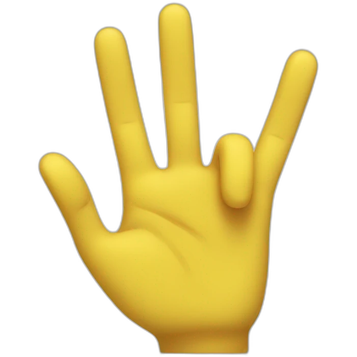 yellow hand shows 3 fingers emoji