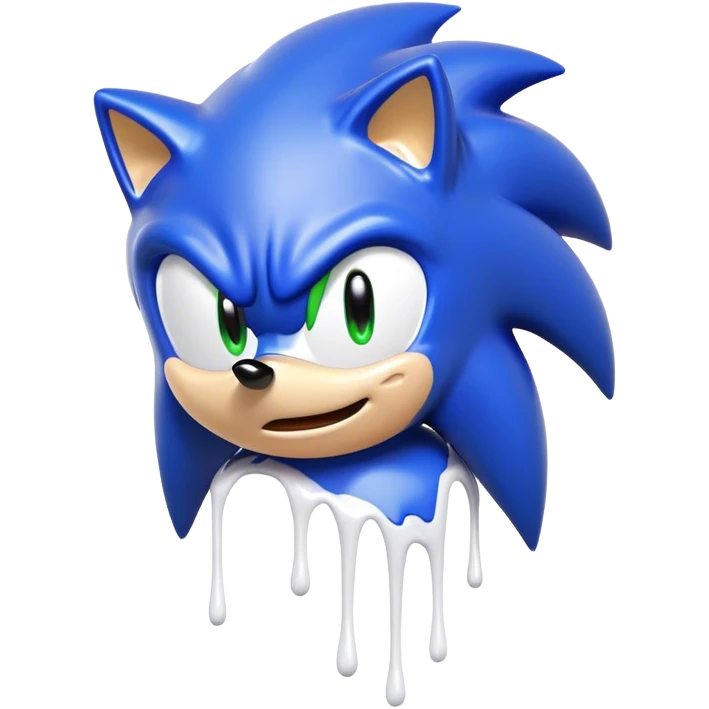 sonic covered in dripping white paint emoji