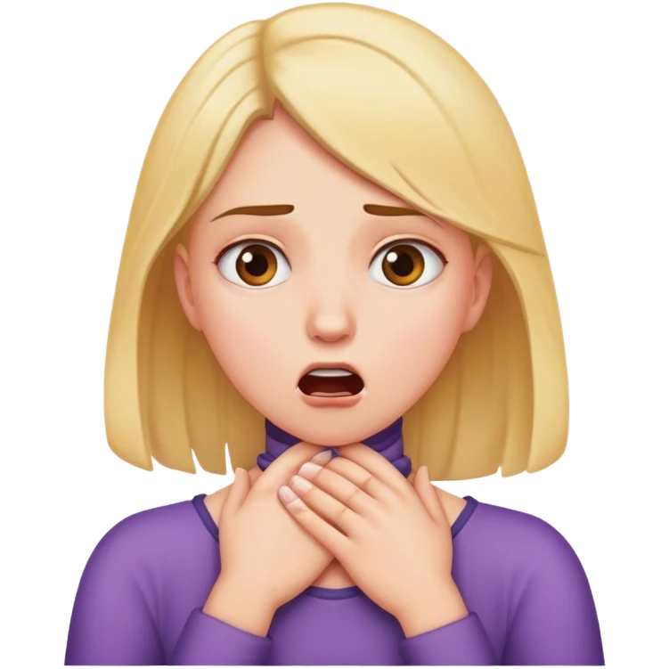 girl acting like she’s  choking herself  emoji