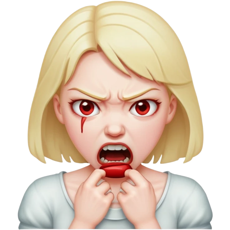 Fille qui s’étrangle pour montrer son agacement  emoji