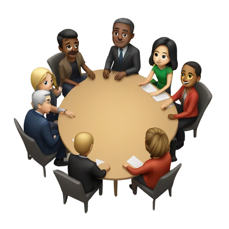 6 people sitting at a round table emoji