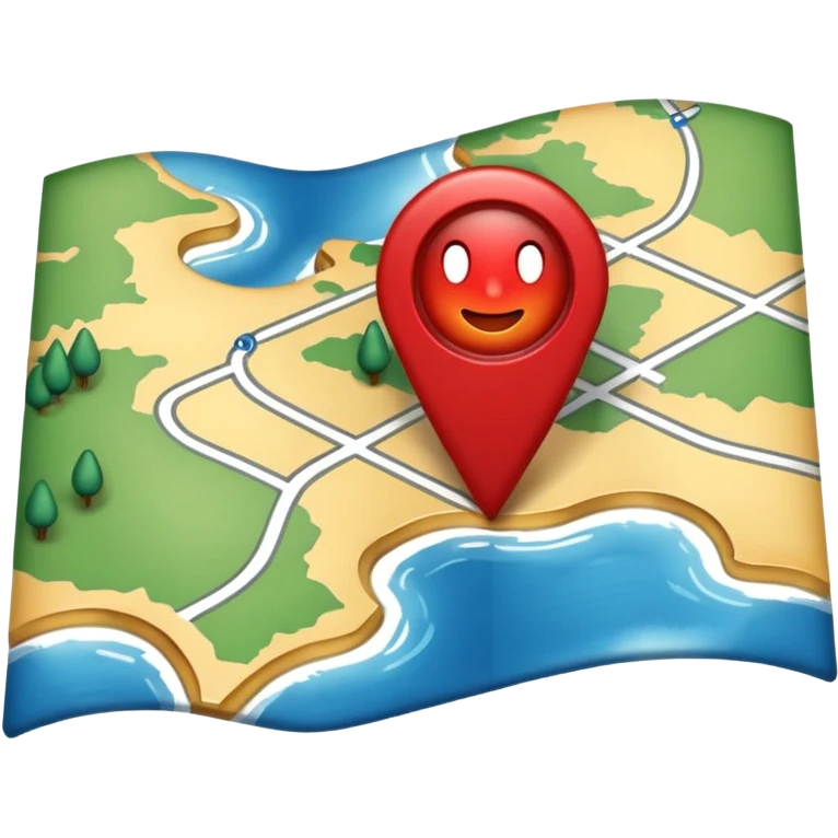 a map with one unique  pin emoji