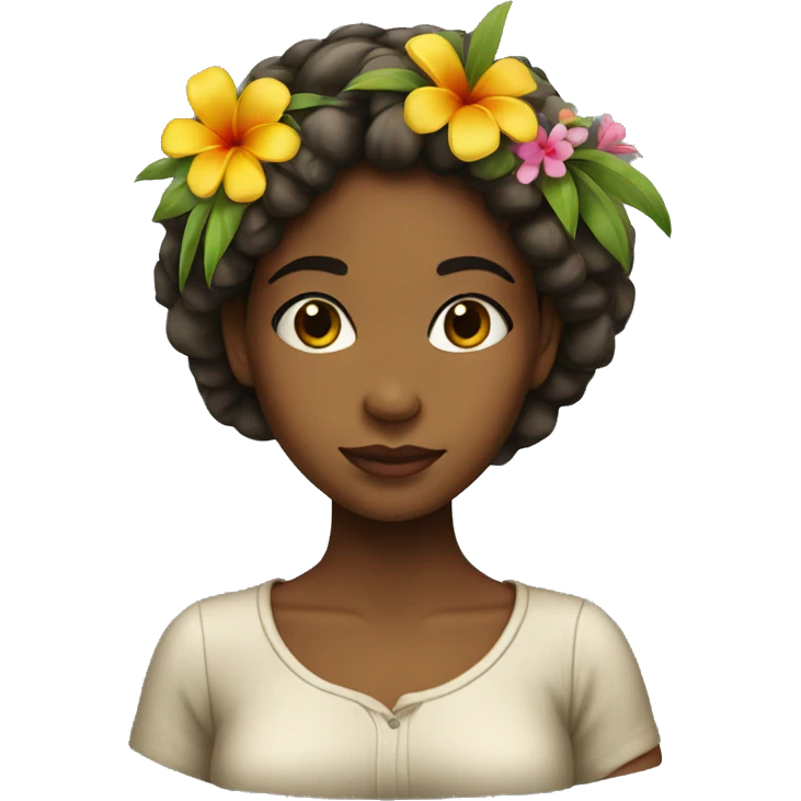 Island girl with flower on her hair emoji