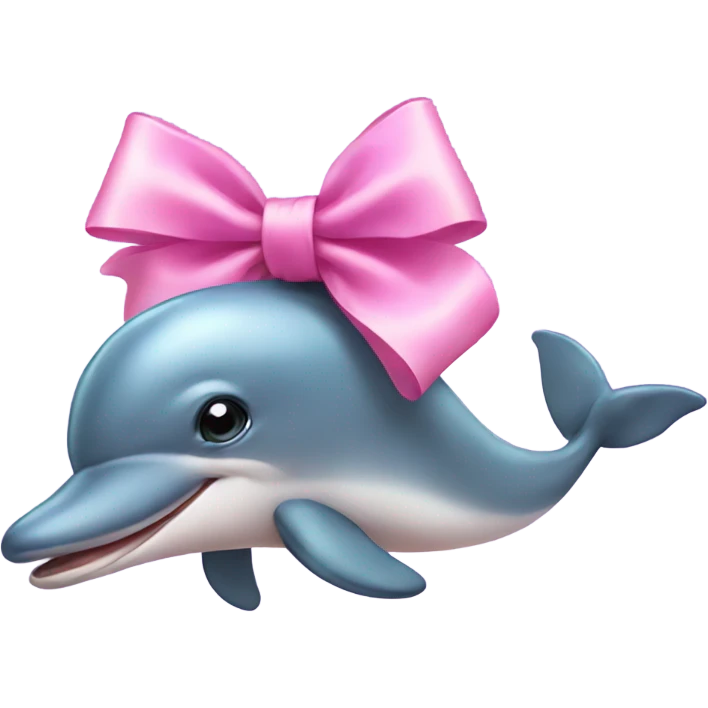 Dolphin wearing a pink bow  emoji