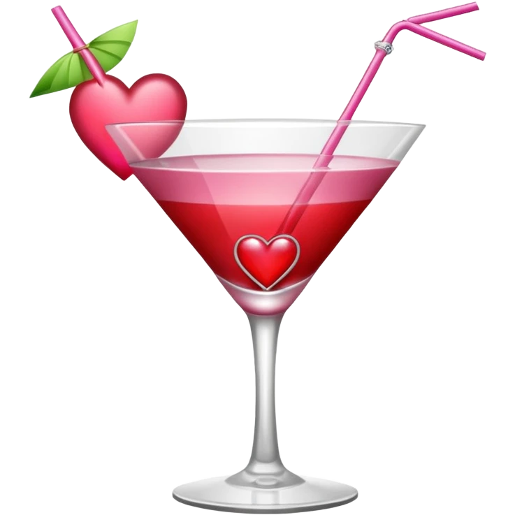 galentines red and pink cocktail with heart emoji