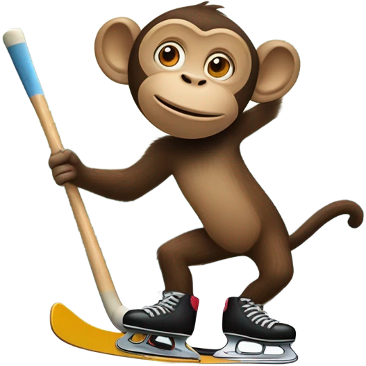 Monkey playing hockey on top of trees emoji