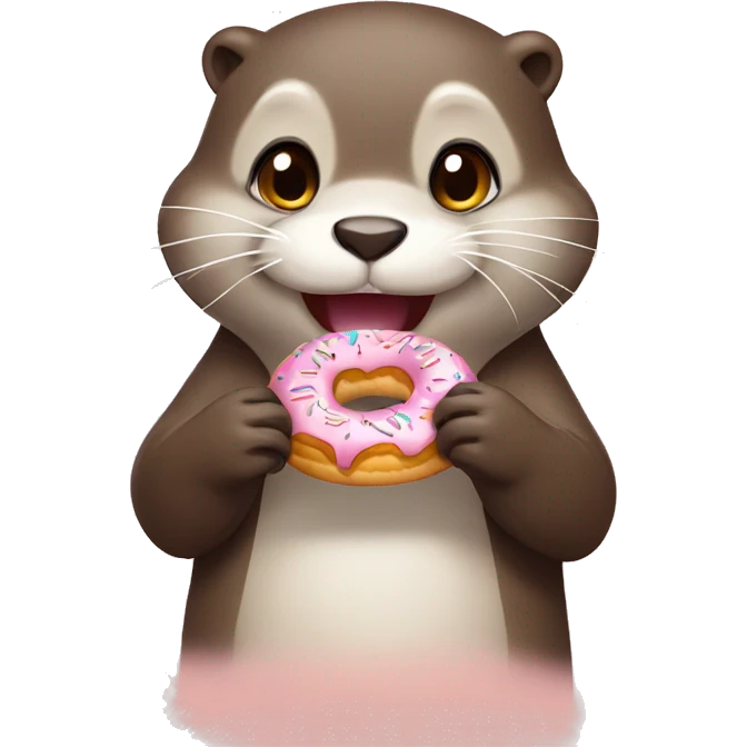 Cute otter eat donuts  emoji