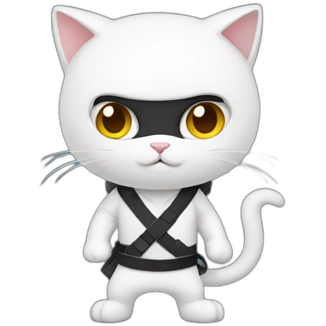 white cat ninja emoji