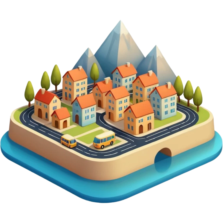 a small city, with it's calm transit emoji