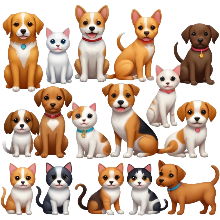 Dogs and cats emoji
