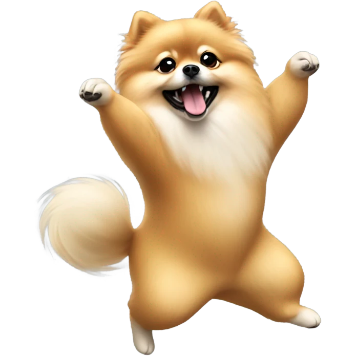 Pomeranian dancing in a circle emoji
