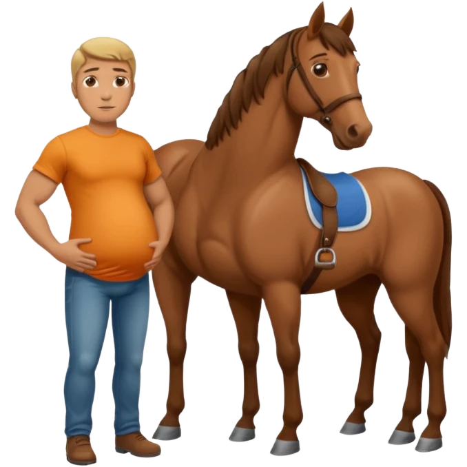 pregnant man  with horse emoji