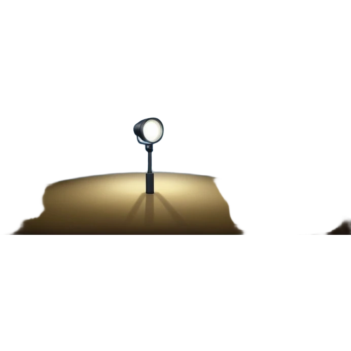 a realistic night scene with a spotlight shining into the dark sky.  emoji