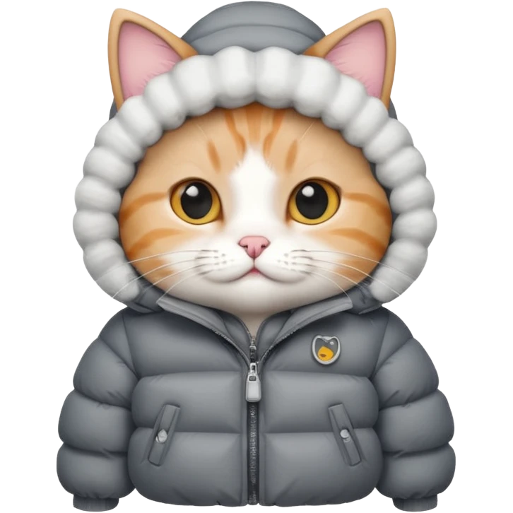 a cute cat with puffer emoji