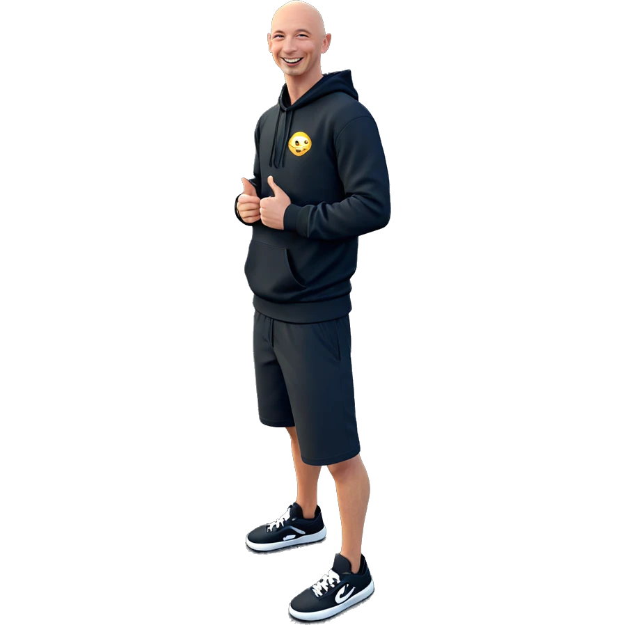 happy boy in black hoodie emoji