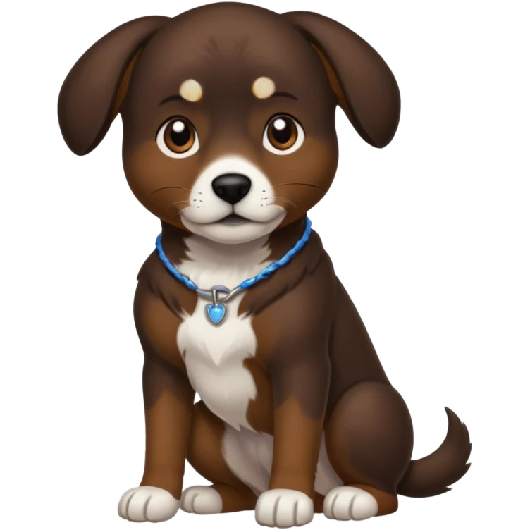 Chien avec poitrine et patte avant droite blanche emoji