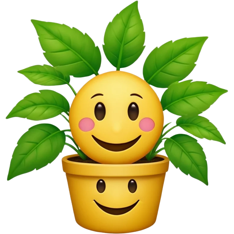 Smiley face with plant instead of eyes emoji