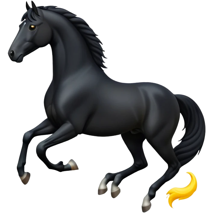 cinematic-[black horse]-realistic-full-body-galopping-emoji,-tail-flicking-lazily,-head-tilted-dramatically,-sleek-[black]-coat,-simplified-yet-realistic-focused-features,-highly-detailed,-glowing-with-an-almost-sarcastic-glow emoji