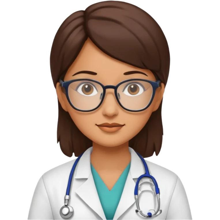 a woman doctor wearing glasses emoji